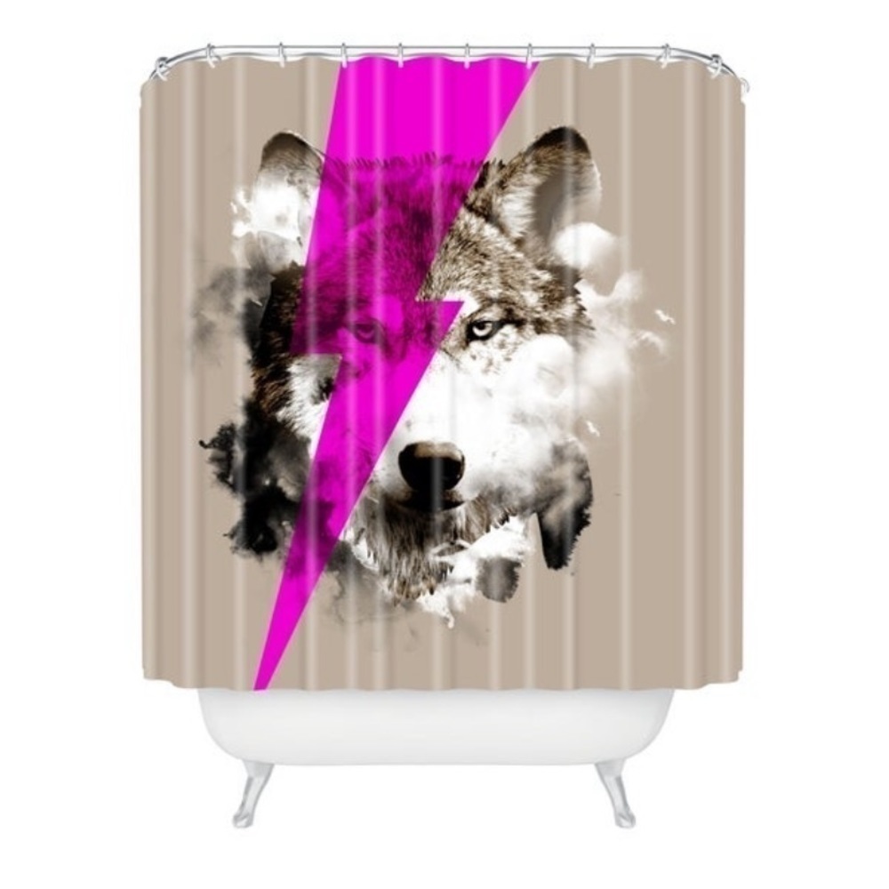 Deny Designs Bowie wolf shower curtain